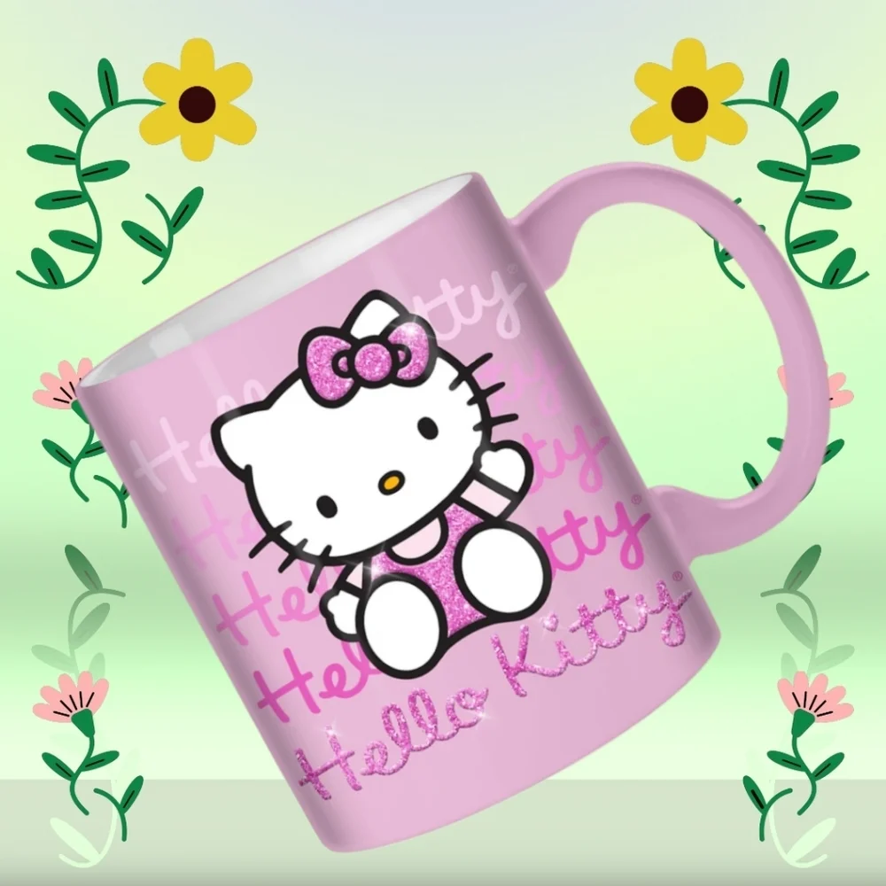 🎯🎯Sale🎯🎯 NWT San Rio Hello Kitty Pink Glitter Coffee Mug